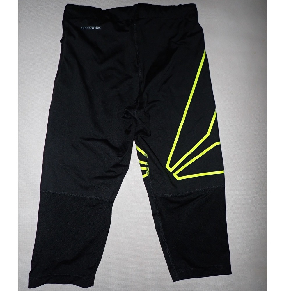 Reebok‎ Capri Tights speedwick Black Neon running Run Over it Women S  Athletic - Picture 5 of 6